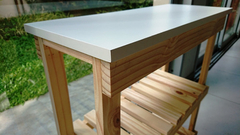 Mesa Arrime Auxiliar 60x30 - 2 Estantes!! Sin Tonalizar
