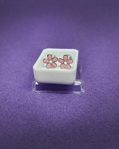 A 665 - Aros abridores de Acero Quirúrgico - Victoria Rosé - Margaritas Rosa esmaltada