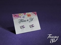 AR 611 - Aros de Plata 925 - Pasantes - Punto de cubic de color (4 mm) - tienda online