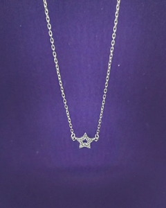 CO 679 - Conjunto Cadena de Plata 925 - Diseño @dahojoyas - Forcet - 50 cm + Dije contorno estrella de cubic - comprar online