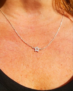 CO 679 - Conjunto Cadena de Plata 925 - Diseño @dahojoyas - Forcet - 50 cm + Dije contorno estrella de cubic en internet
