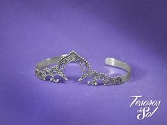 P 498 - Pulsera o Brazalete de plata 925 - Rígida ajustable - Corona Oriental (21 mm)