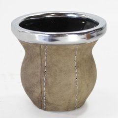 Mate de vidrio forrados en cuero ecológico - Cueros del Sur