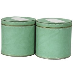 Lata yerbera forrada en cuero ecologico - Cueros del Sur