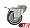 Pack 4 Ruedas Giratorias Agujero Pasante 75mm PVC con Freno - comprar online