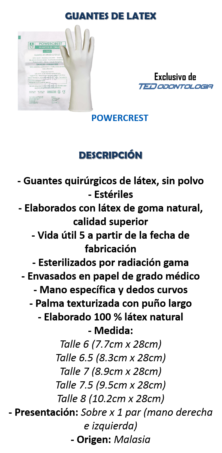 Guante de Látex Estéril Sin Polvo - Outlet Médico