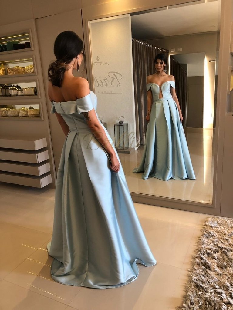 Vestido Princesa Azul Claro