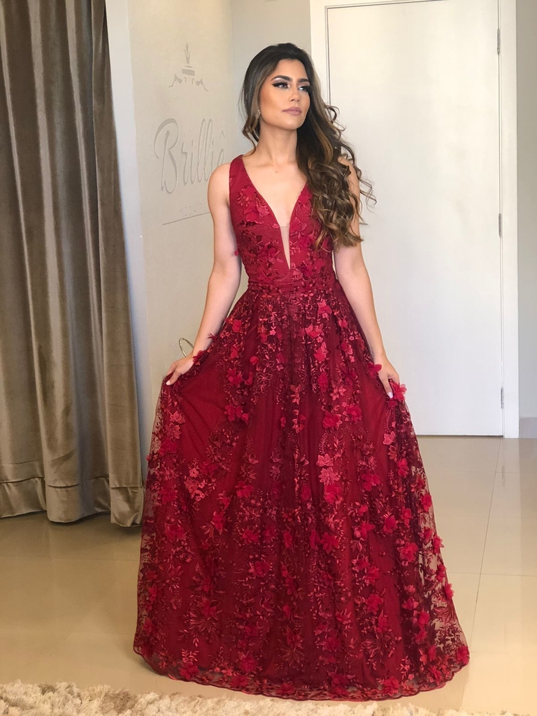 VESTIDO PRINCESA VERMELHO