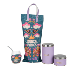 Juego de latas y mate en bolsita de Tyvek - NUNCA PARES