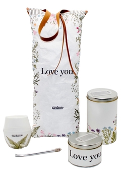 Juego de latas y mate en bolsita de Tyvek - LOVE YOU
