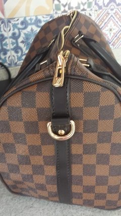 BOLSA LOUIS VUITTON DAMIER ÉBÈNE SPEEDY 35 BANDOULIÈRE MARROM