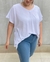 Remera de morley escote en V blanco - OKDENIM