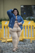 Pantalón de bengalina corte clásico semi chupín tiro alto beige - comprar online