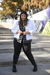 Campera de jeans blanca elastizada con roturas SEGUNDA SELECCIÓN - comprar online