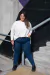 Jeans tobillero elastizado tiro alto con tajo al costado - comprar online