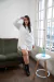 Camisola de poplin con bolsillos al costado blanco