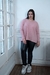 Remerón manga larga escote en V de tela Morley Brush rosa - OKDENIM
