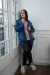 Campera de jeans elastizada con cintura clásica