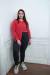 Camisa de poplin elastizada rojo - tienda online
