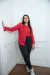 Camisa de poplin elastizada rojo