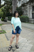 Short de jeans elastizado clásico localizado