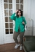 Camisa de poplin elastizada verde - OKDENIM