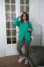 Camisa de poplin elastizada verde - OKDENIM