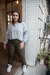 Pantalón de bengalina oxford super elastizado con cierre y botón verde - comprar online
