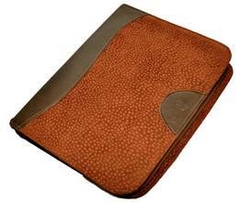 Agenda cuero combinada carpincho - marrón