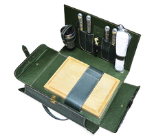 Set de asado en cuero legítimo tipo maletín - comprar online