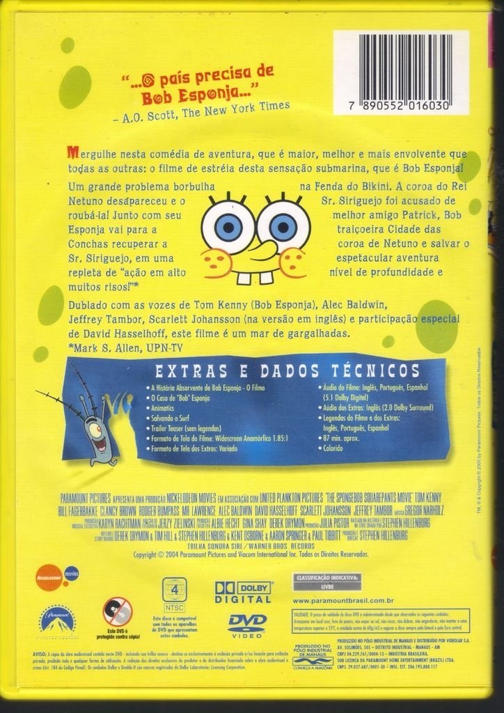 Bob Esponja O Filme Comprar em