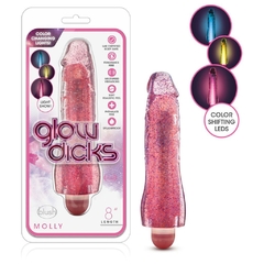 Glow Dicks Molly Glitter Vibrator - Vibrador Realista Con Luz