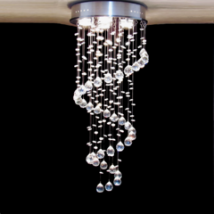 Lustre de Cristal Acrílico Brilho A335C Base 30 - Várias Alturas