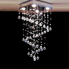 Lustre de Cristal Acrílico Brilho A335Z Base 30 - Várias Alturas