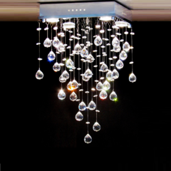 Lustre de Cristal Acrílico Brilho A337Q Base 30 - Várias Alturas