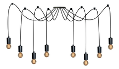 Luminaria Pendente Aranha SPIDER Octoplus 8 Fios 2m Preto