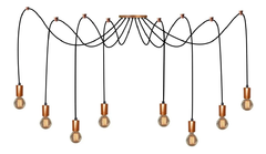 Luminaria Pendente Aranha SPIDER Octoplus 8 Fios 2m Cobre