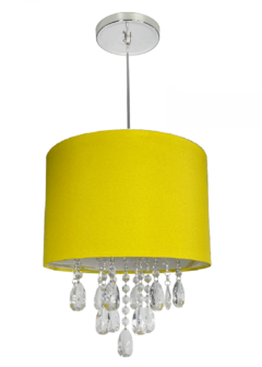 Lustre Pendente AMANDA Cristal Acrílico Cúpula 30 - Várias Cores - comprar online