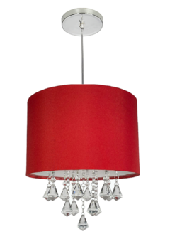 Lustre Pendente DENISE Cristal Acrílico Cúpula 30 - Várias Cores