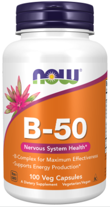 B 50, B COMPLEX x 100 caps - NOW Foods