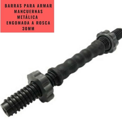 Barra para armar mancuerna metálica engomada a rosca c/u 30 mm - MM Fitness