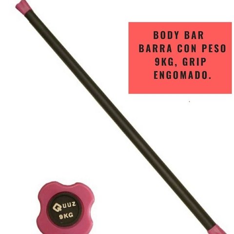 Body Bar - Barra con peso con grip engomado (9 Kg) - MM Fitness