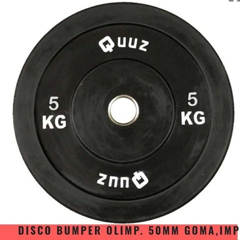 Disco Bumper con Aro de Acero Negro (5 Kg) - MM Fitness