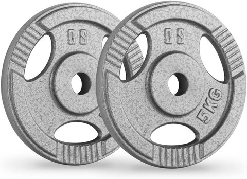 Discos Fundición Olímpico con agarre (50 mm x 5 Kg) - MM Fitness