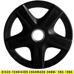 Discos Fundición Engomados 30 mm (5 Kg) Agarre - MM Fitness
