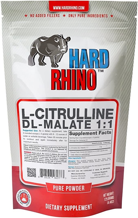 L Citrulline DL Malate 1:1 (41 servicios / 125 gramos) - Hard Rhino