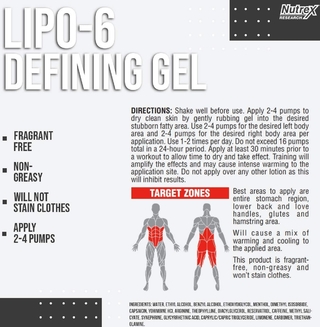 Lipo 6 Defining Gel (120 ml) - Nutrex en internet