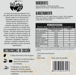 Masa Fit - Tira Fina Konjac (200 gramos) - Smartdiet Argentina - comprar online