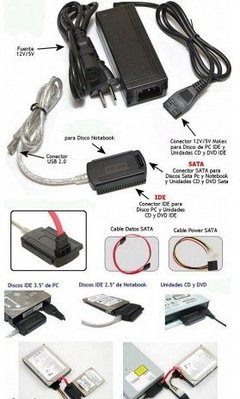 ADAPTADOR USB A DISCOS SATA E IDE - comprar online