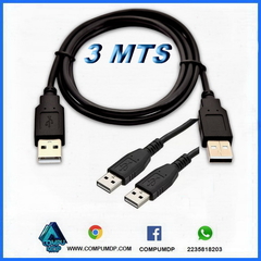 CABLE USB A USB MACHO 3MTS